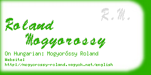 roland mogyorossy business card